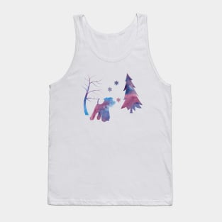 Schnauzer Dog Winter Art With Snowflakes Tank Top